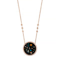 Pavé Round Onyx + Opal Starry Galaxy Inlay Necklace