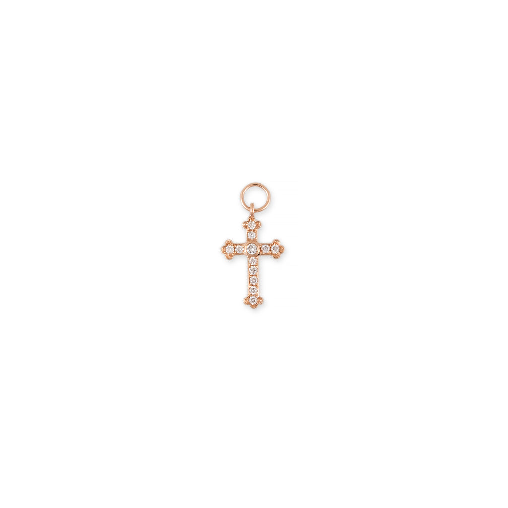 SMALL PAVE DIAMOND GOTHIC CROSS CHARM