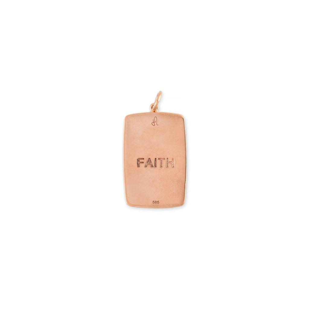 CROSS + FAITH RECTANGLE TAG CHARM