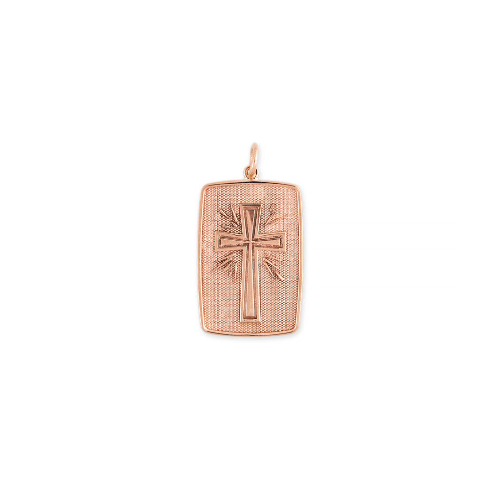 CROSS + FAITH RECTANGLE TAG CHARM