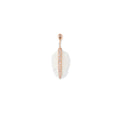 Teardrop Diamond + Pave White Bone Feather Drop Stud Earring
