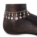 Round Hammered Disc Diamond Shaker Anklet