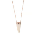 Morganite Center White Horn Pave Diamond Cap Necklace