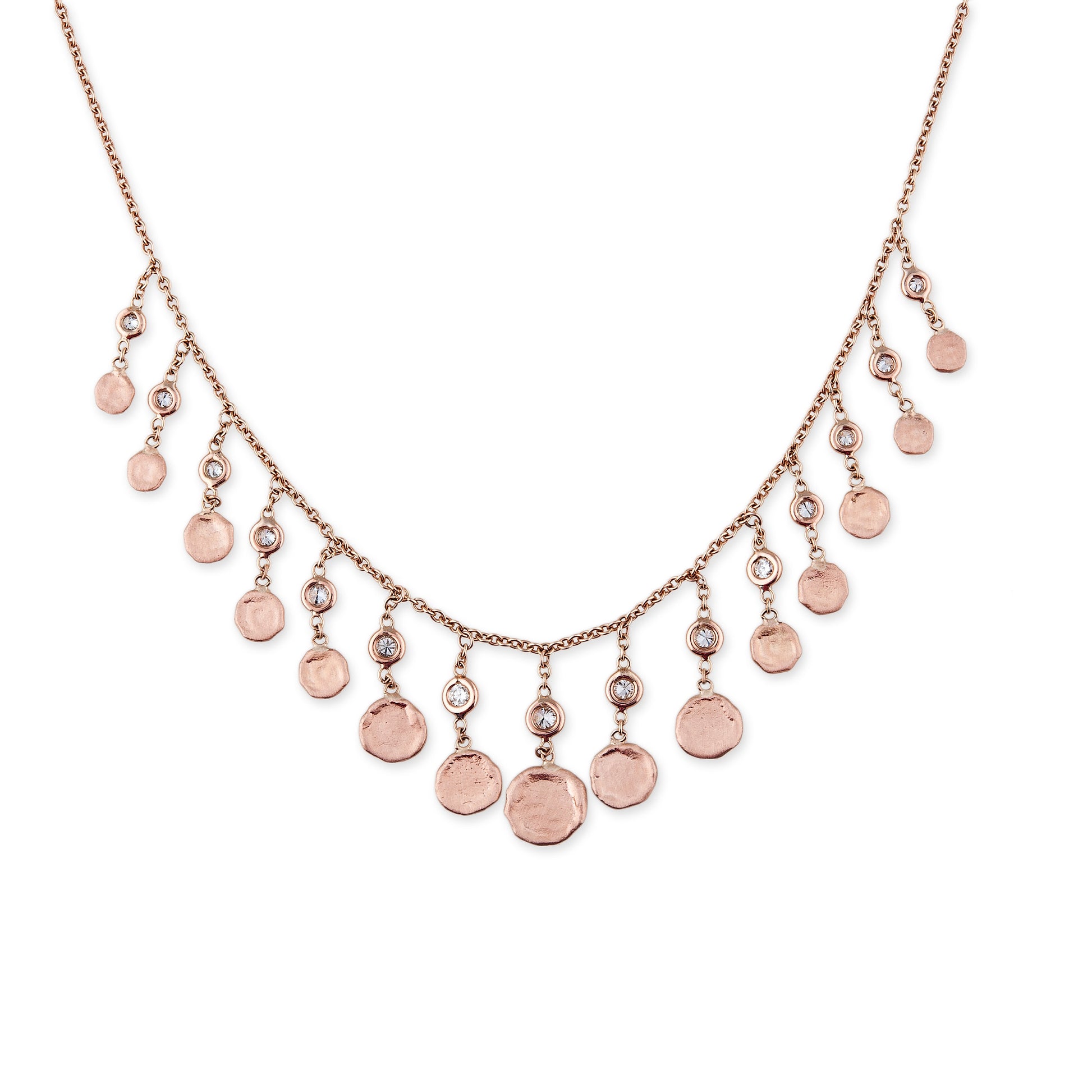 Graduated Diamond Disc Drop Choker