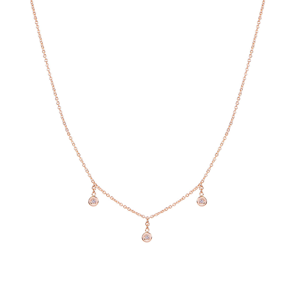 3 Diamond Drop Necklace