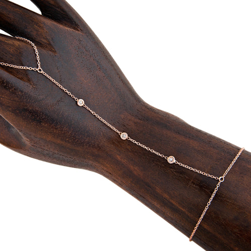3 Spaced Out Diamond Finger Bracelet
