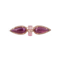 Double Pink Tourmaline Teardrop Pink Tourmaline Knuckle Ring