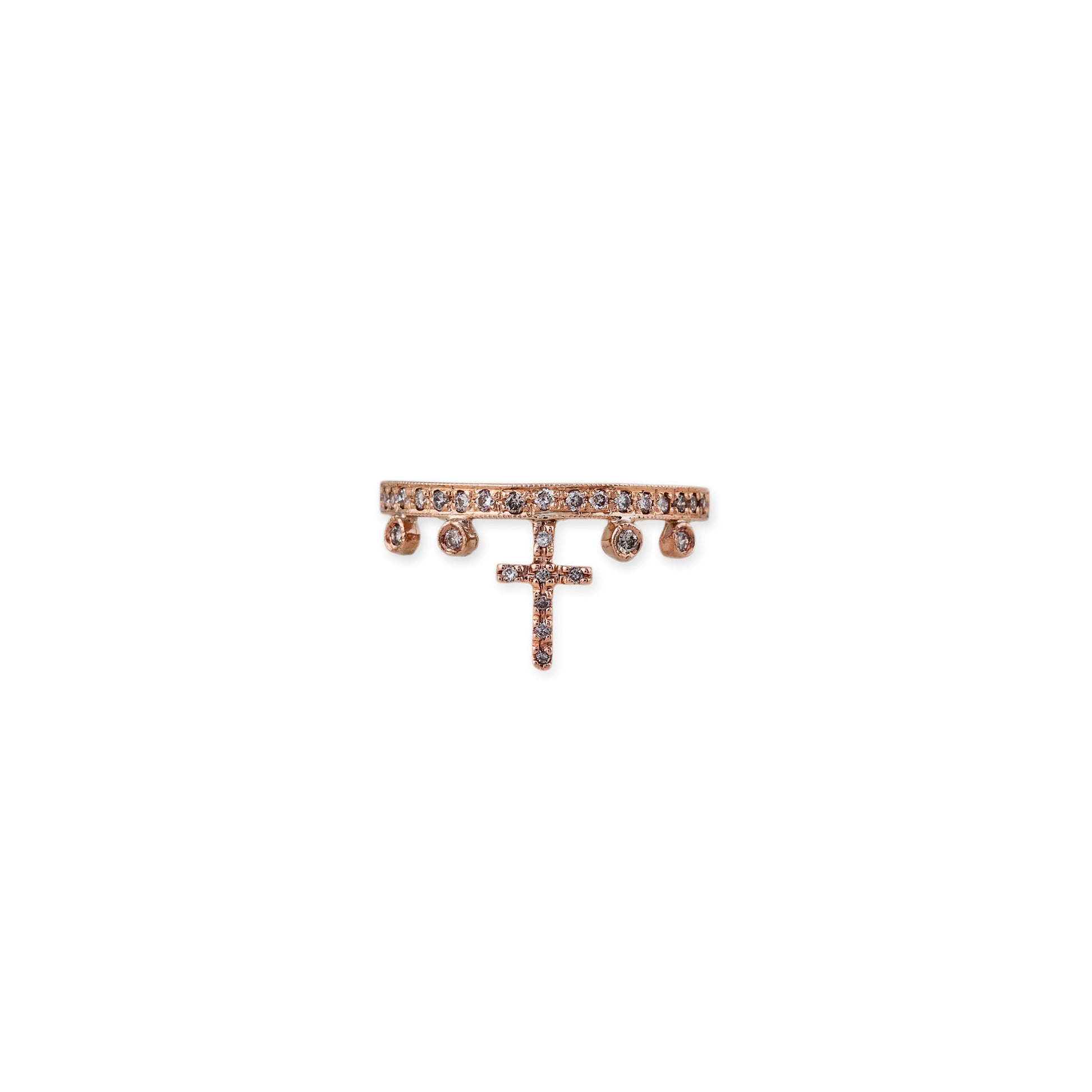 Pave Cross Stack Ring