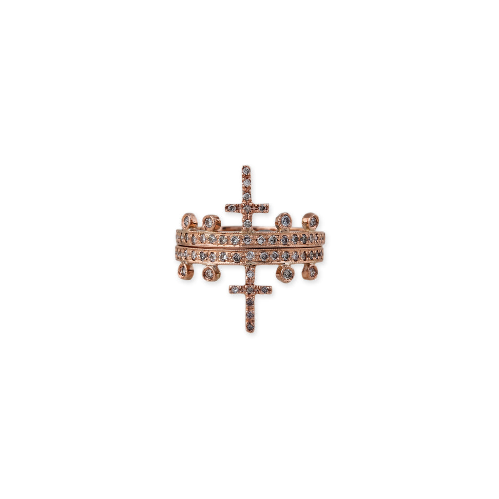 Pave Cross Stack Ring