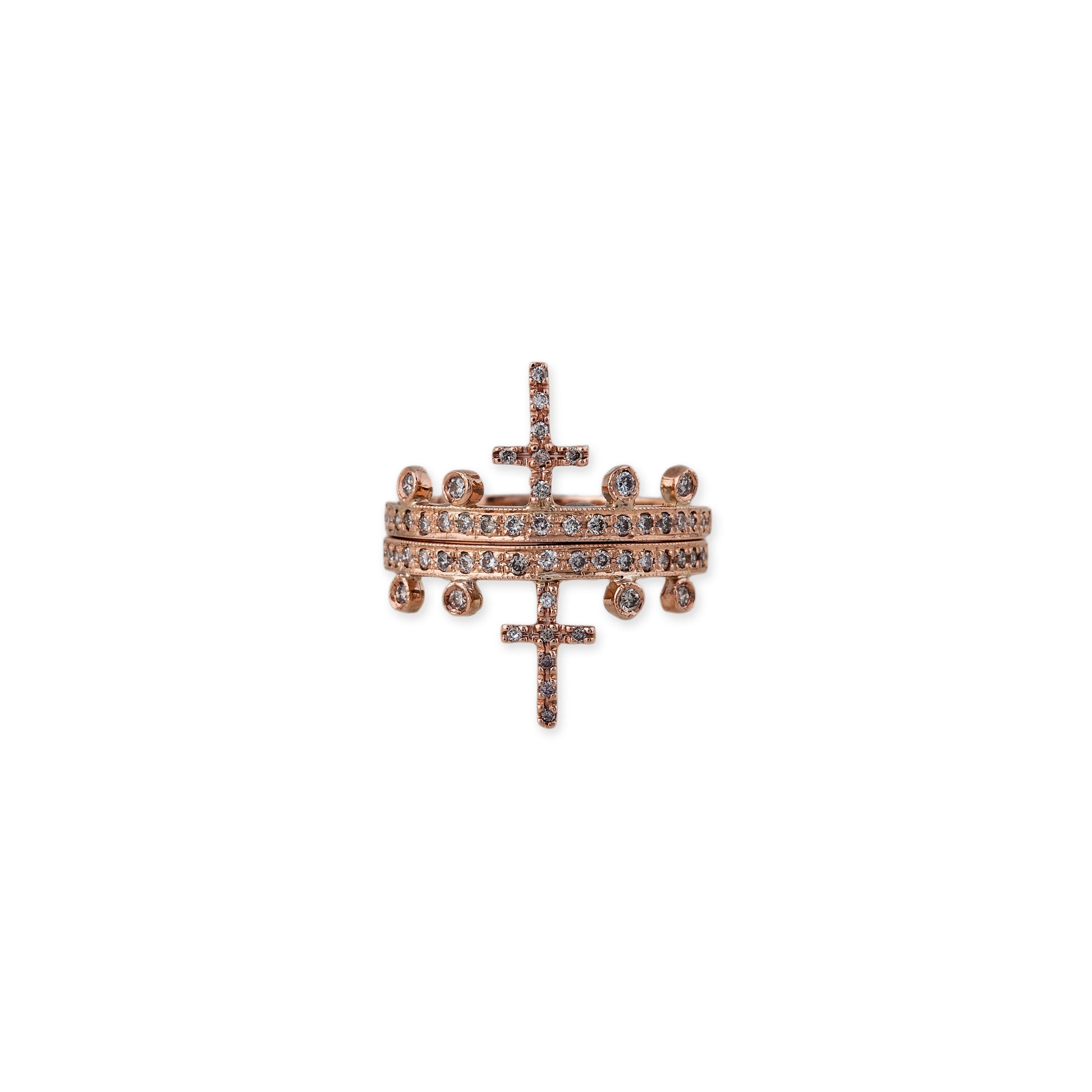 Pave Cross Stack Ring