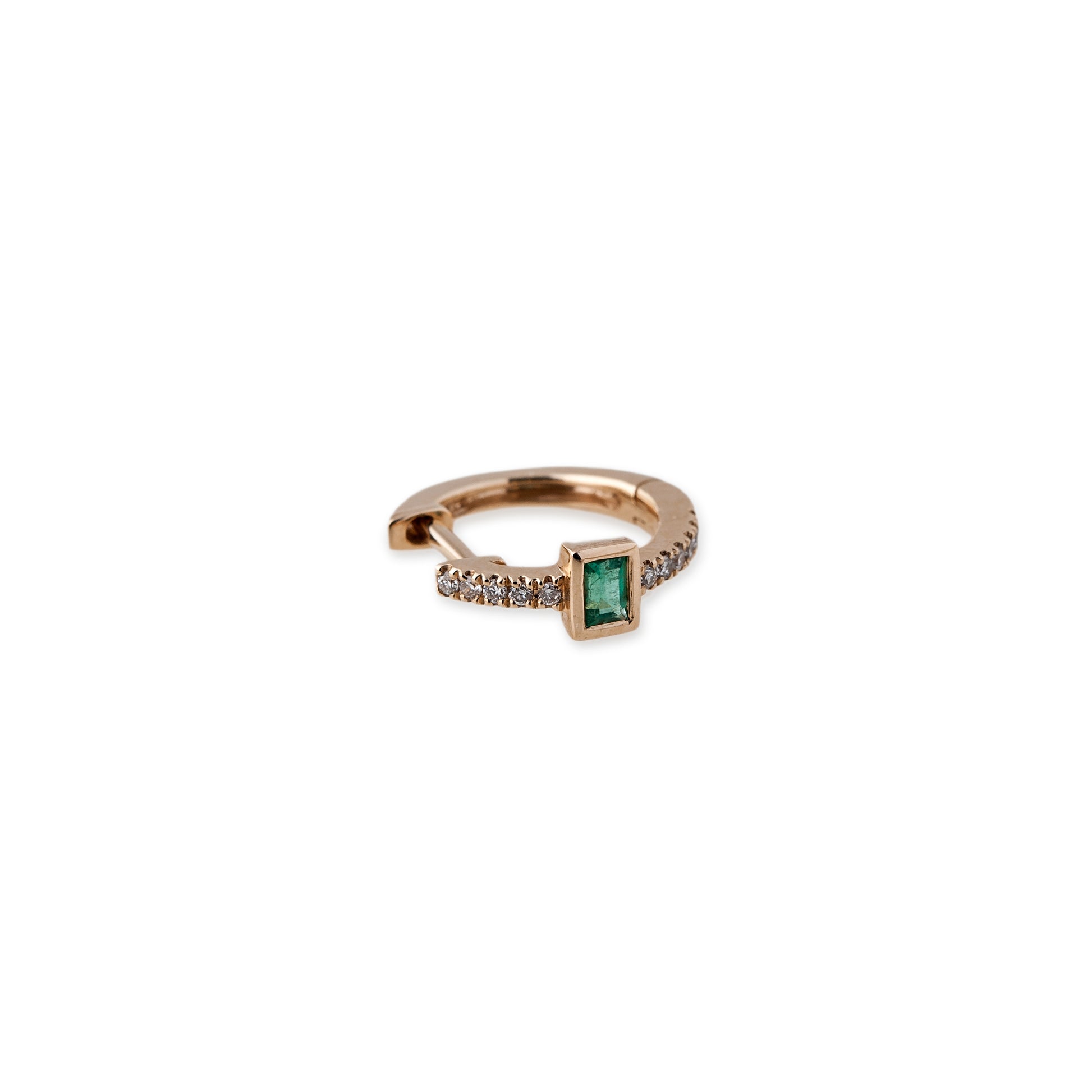 Emerald Baguette Mini Hoop