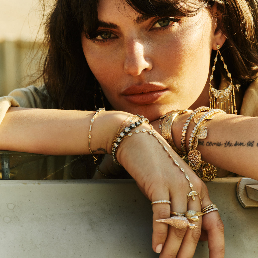 Antique Coin + Teardrop Shaker Bracelet