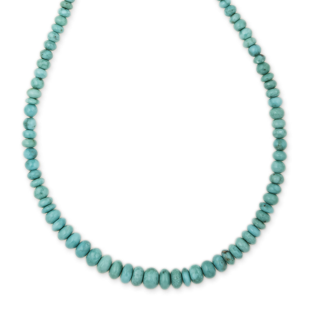 SMALL GRADUATED TURQUOISE BEADED NECKLACE