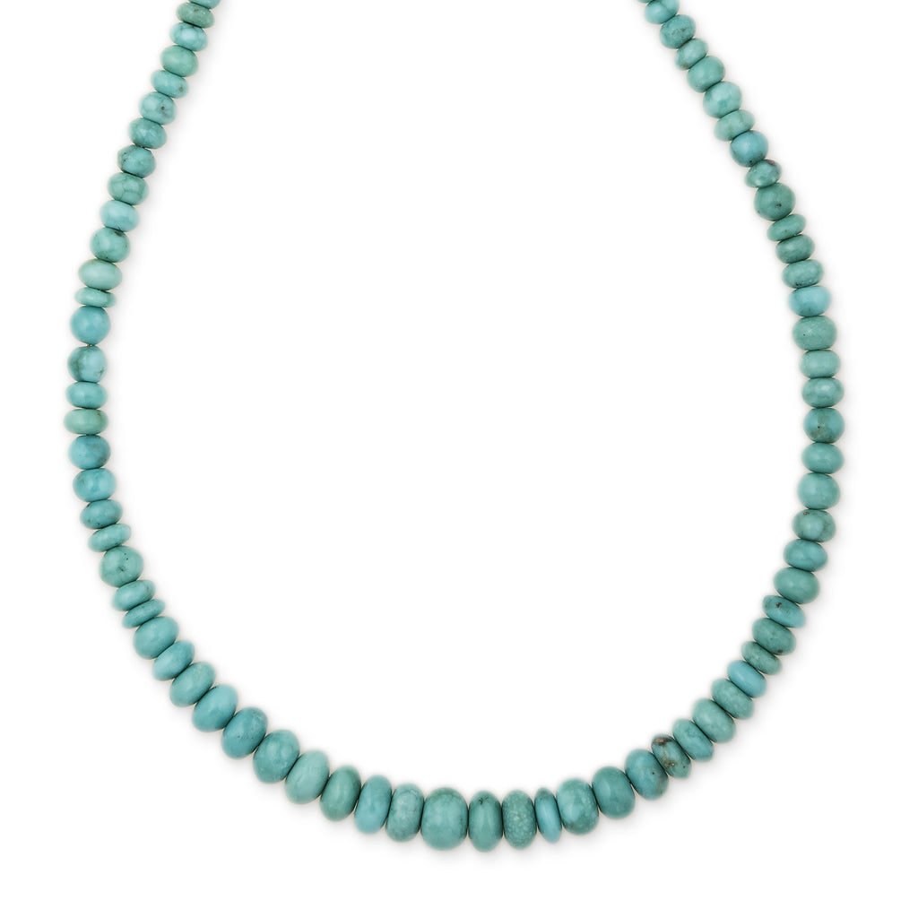 Small Graduated Turquoise Beaded Necklace