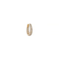 Small Three Row Pave Inside Out Oval Mini Hoop