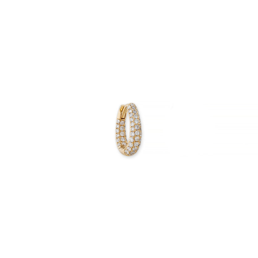 THREE ROW SMALL PAVE INSIDE OUT OVAL MINI HOOP