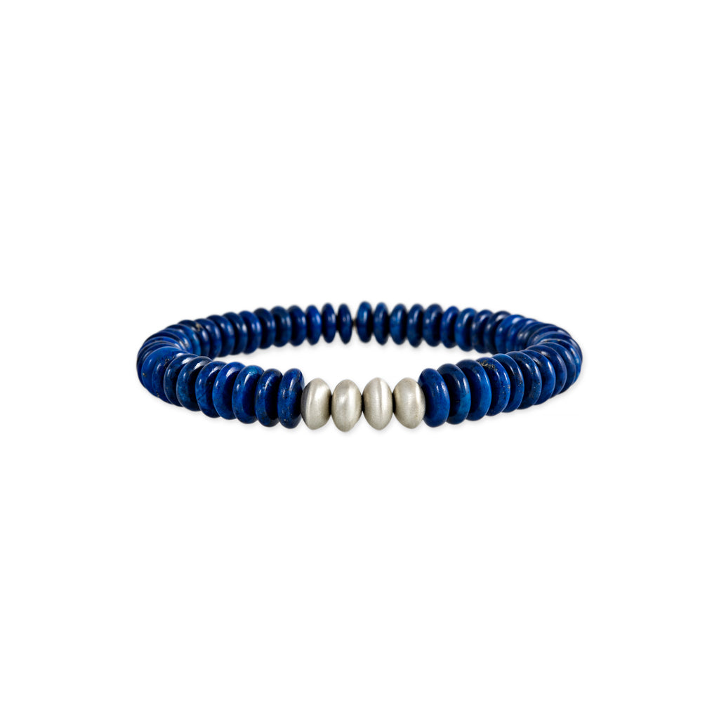 Silver & turquoise beads rakhi bracelet