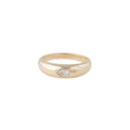 Teardrop Diamond Center Dome Ring