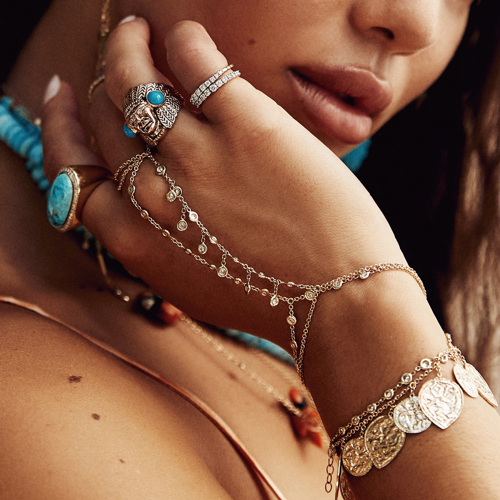 Antique Coin + Teardrop Shaker Bracelet