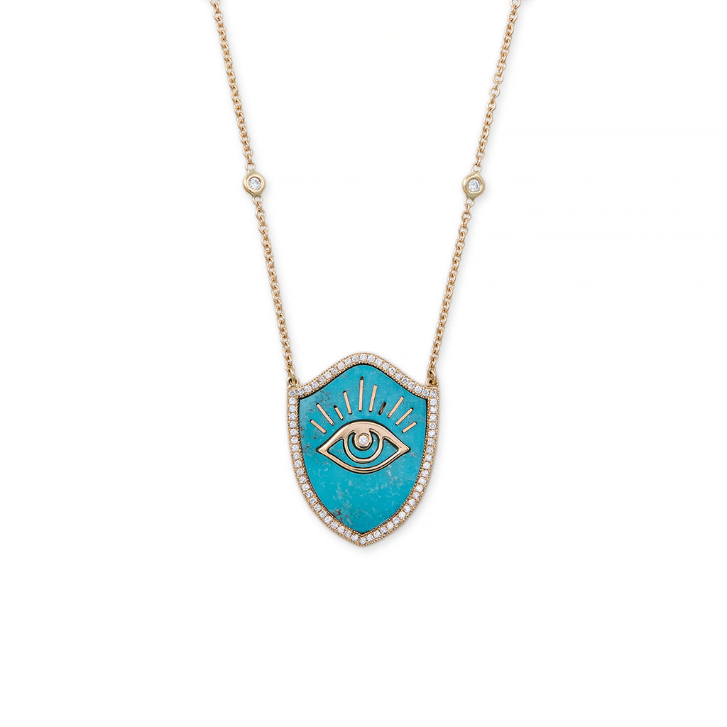 TURQUOISE EYE SHIELD NECKLACE