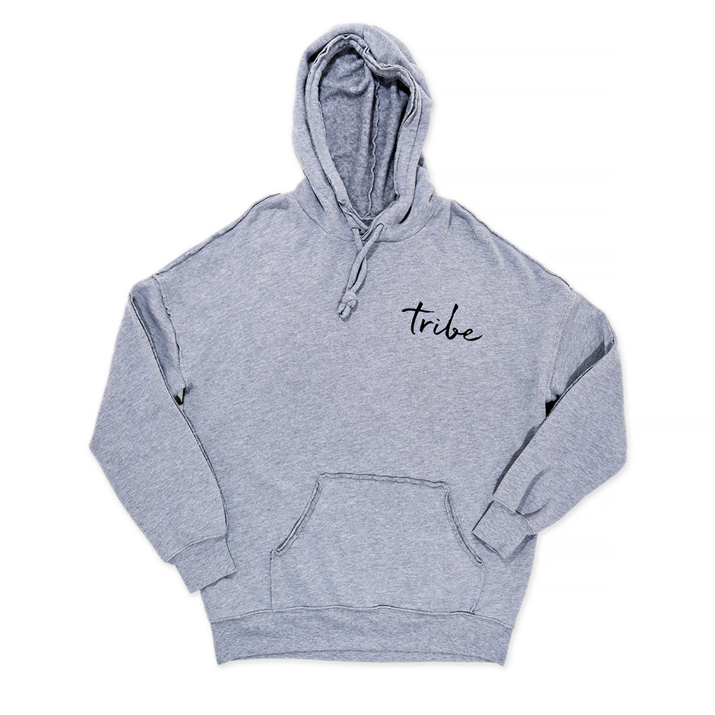 RAW HEM FLOWER CROWN GREY HOODIE