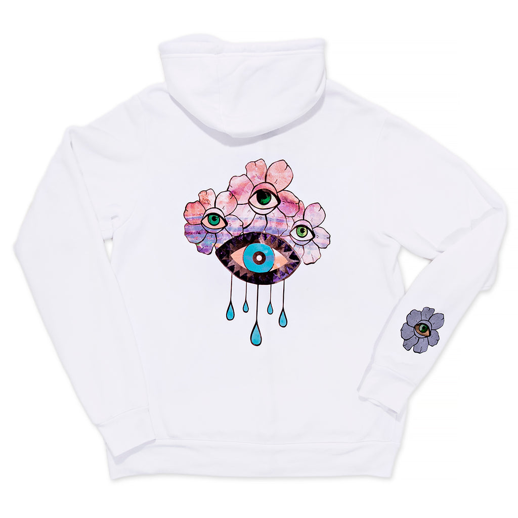 Flower Crown White Zip Hoodie