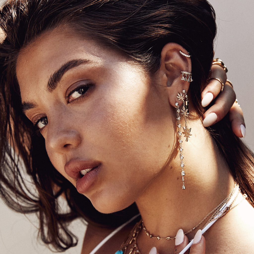 10 Diamond Drop Stud Earring