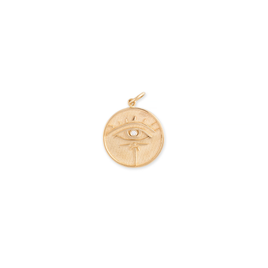 DIAMOND CENTER LASH EYE BURST + LOVE DISC CHARM