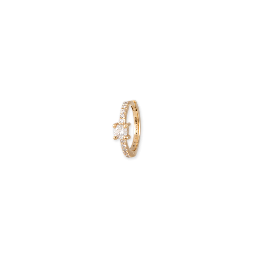 Prong Diamond Pave Mini Hoop