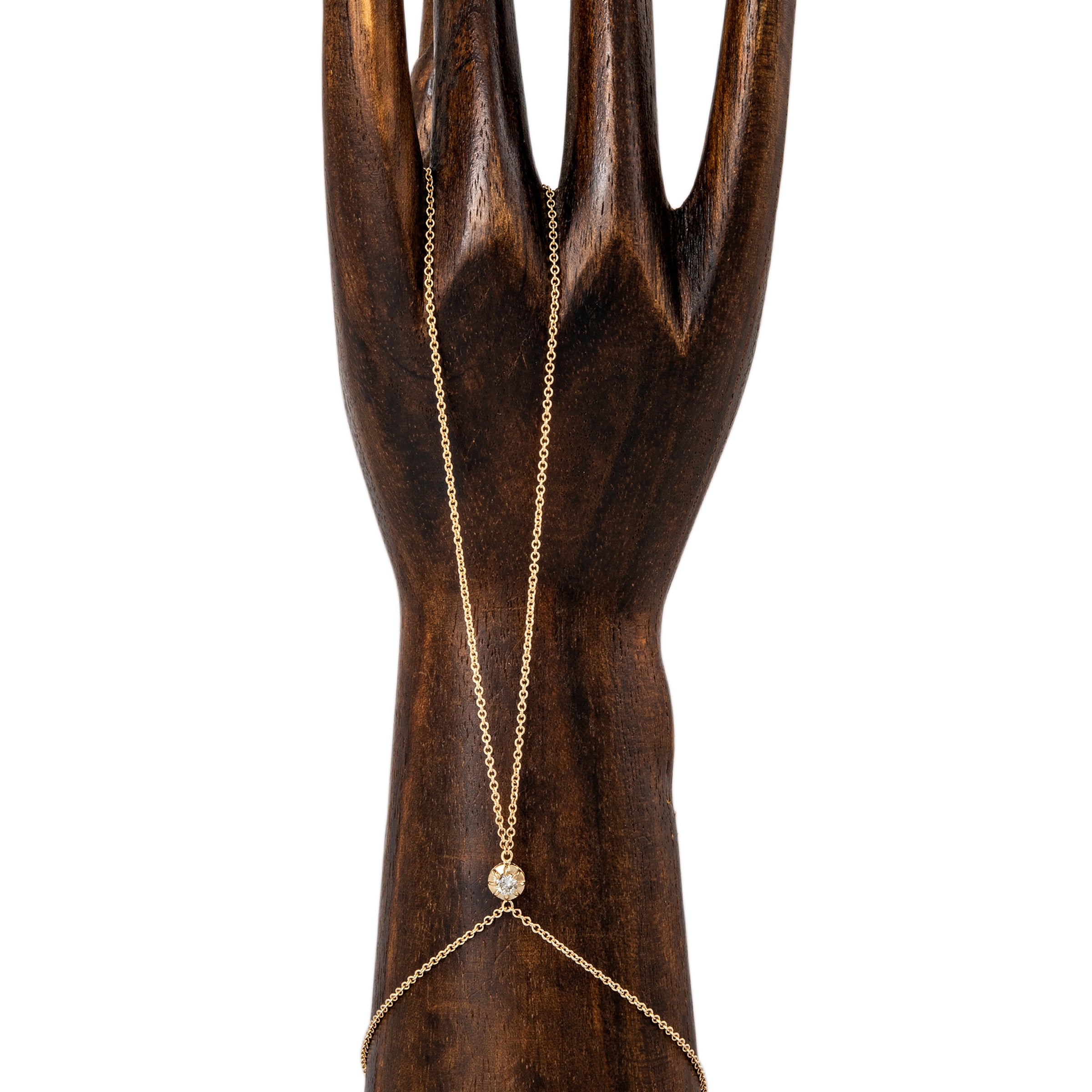 Single Sophia Diamond Double Stem Finger Bracelet