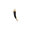 Pave Black Horn Tusk Gold Tip Charm