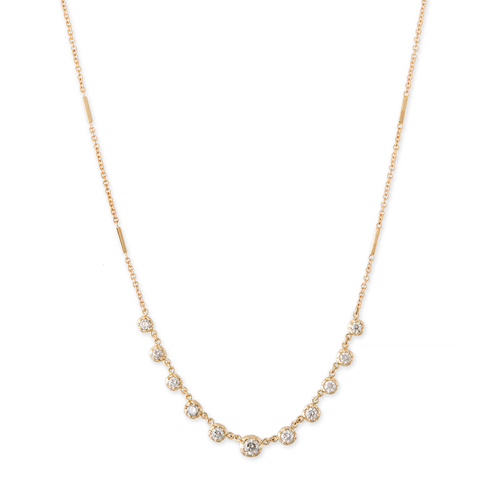 11 Graduated Sophia Diamond Smooth Bar Necklace