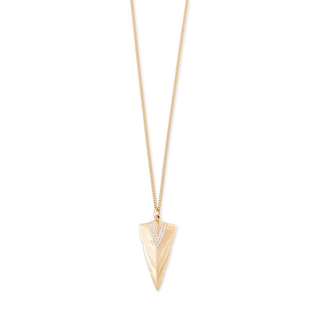 2 Row Pave Arrowhead Charm