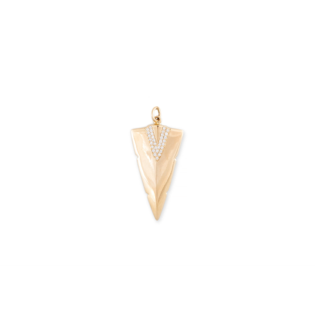2 Row Pave Arrowhead Charm