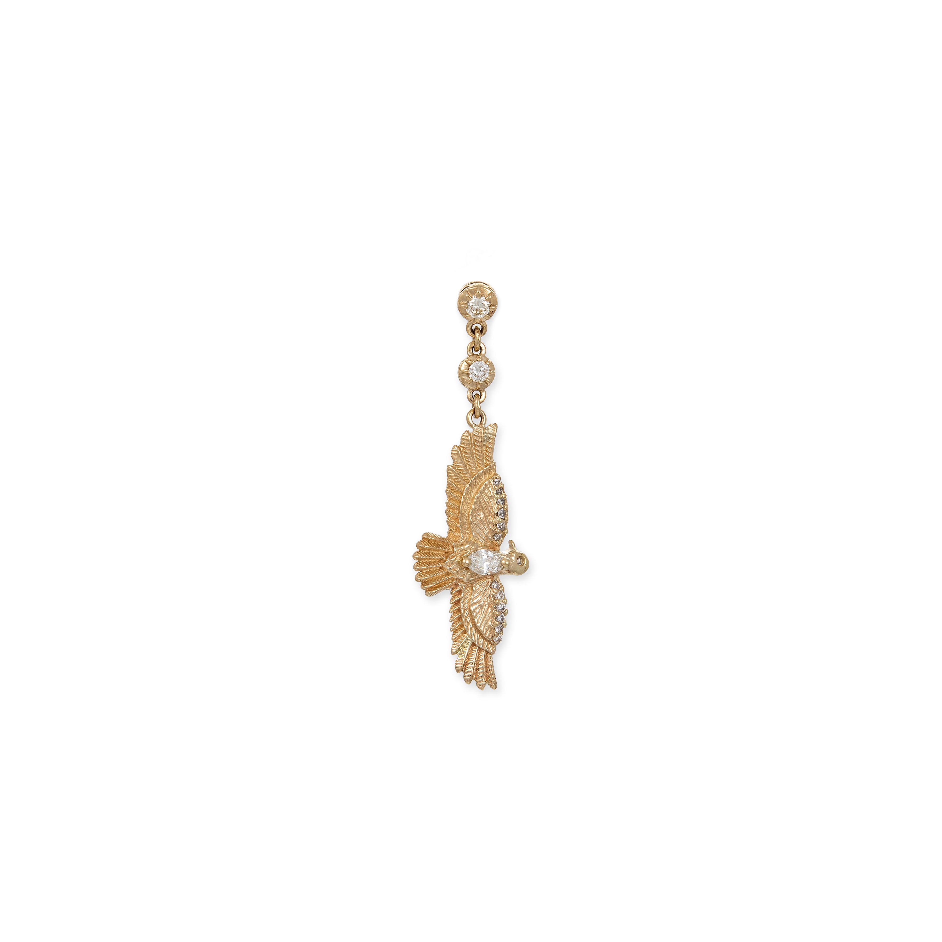 2 Sophia Diamond + Pave Marquise Flying Thunderbird Drop Stud