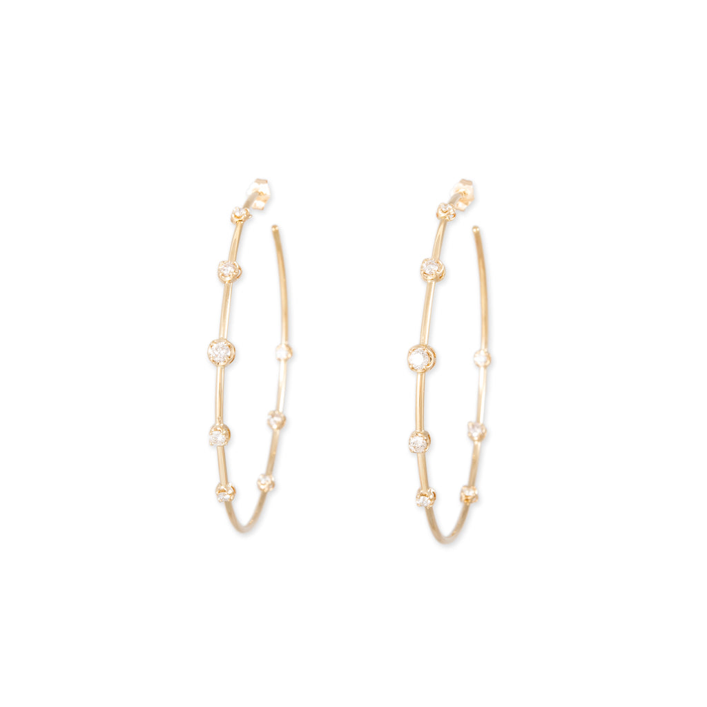 2.5" Graduated Diamond Sophia Hoops