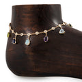 Multi Shape Gemstone + Diamond Shaker Anklet