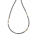 18 Gold Beads + Onyx Tube Beaded Necklace