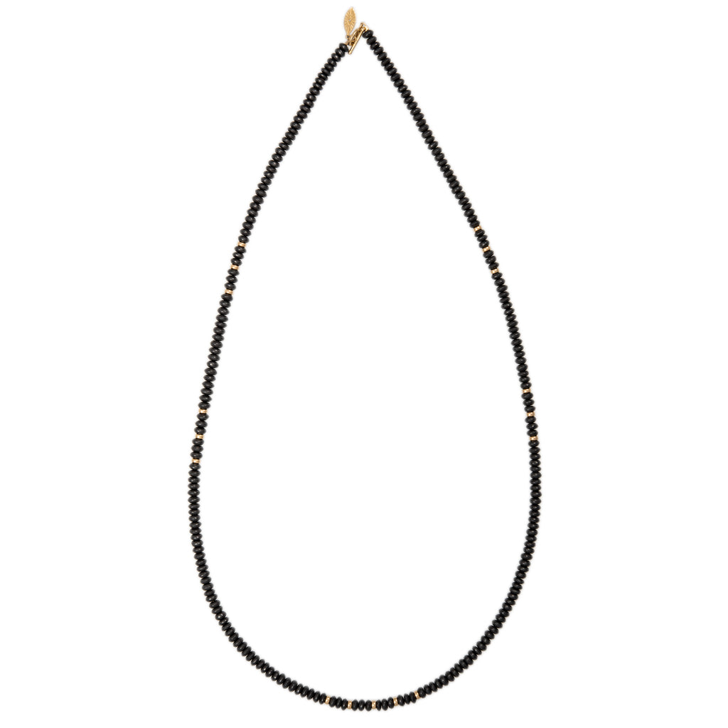 17 GOLD BEADS + HEMATITE BEADED NECKLACE