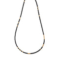 24 Gold Beads + Onyx Tube Beaded Necklace