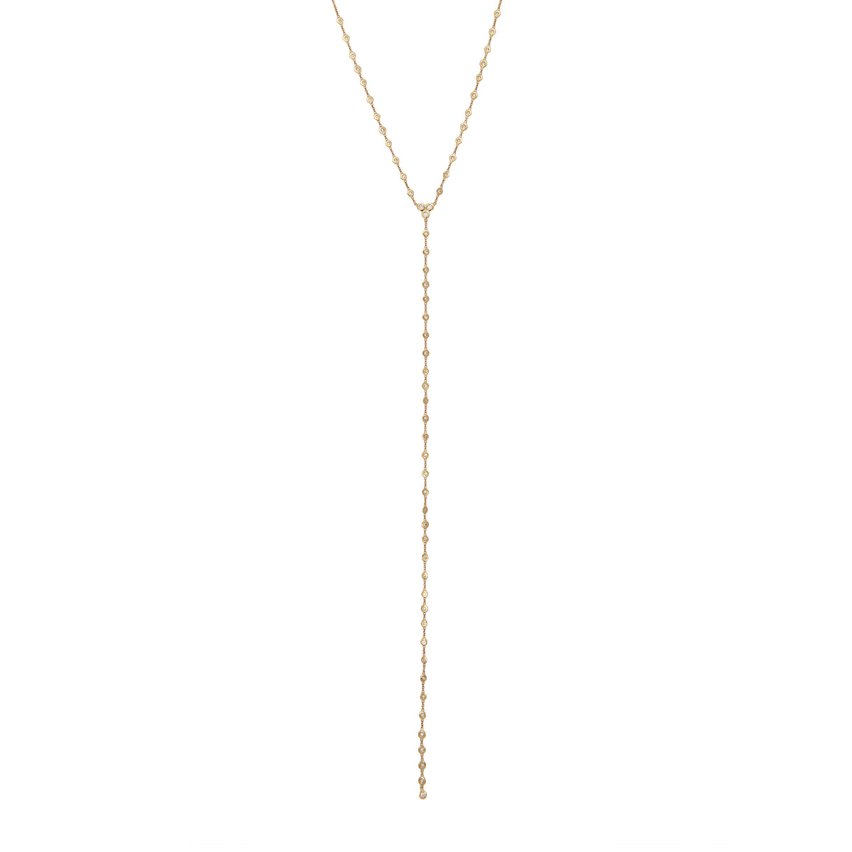 High Neck Cluster Diamond Y Necklace