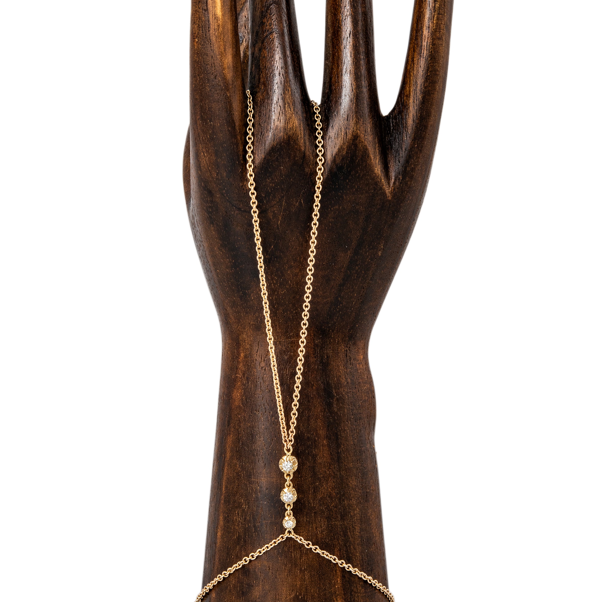 3 Graduated Sophia Diamond Double Stem Finger Bracelet