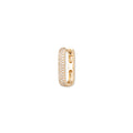 Rectangle Pave Diamond Mini Hoop