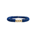 4 Gold Beads + Lapis Beaded Stretch Bracelet
