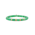 4 Spaced Out Gold Beads + Chrysoprase Beaded Stretch Bracelet