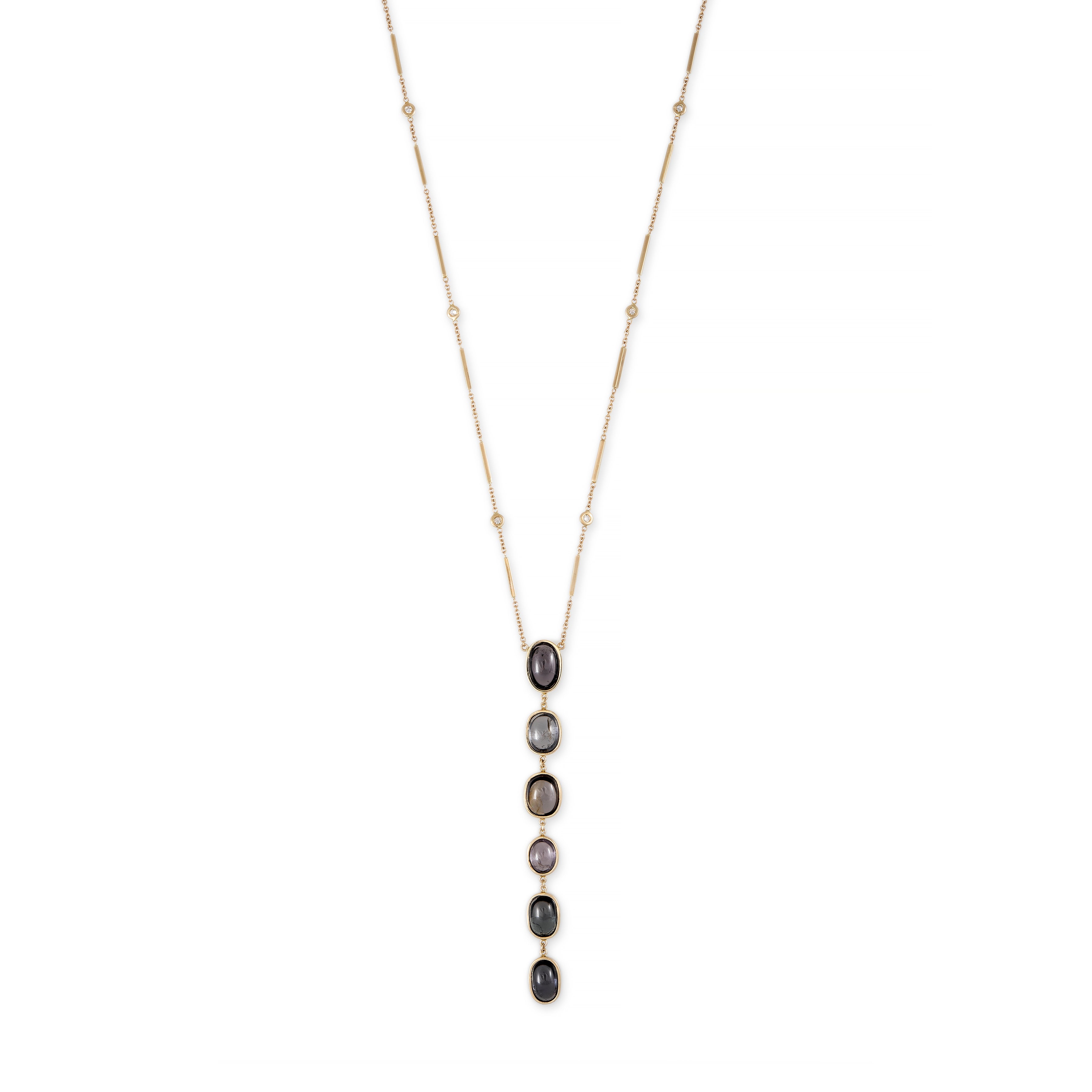 jacquie aiche OVAL BLUE TOURMALINE DROP DIAMOND NECKLACE Top