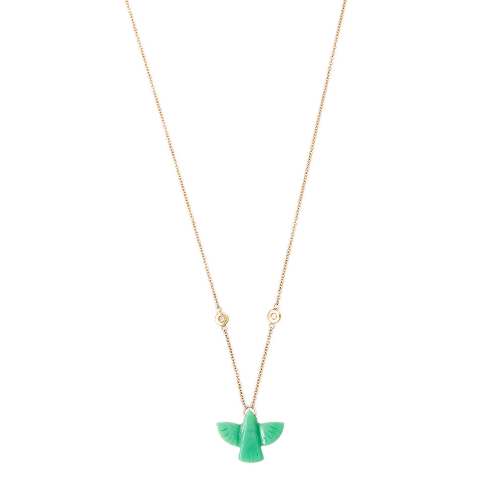 BABY CHRYSOPRASE THUNDERBIRD NECKLACE