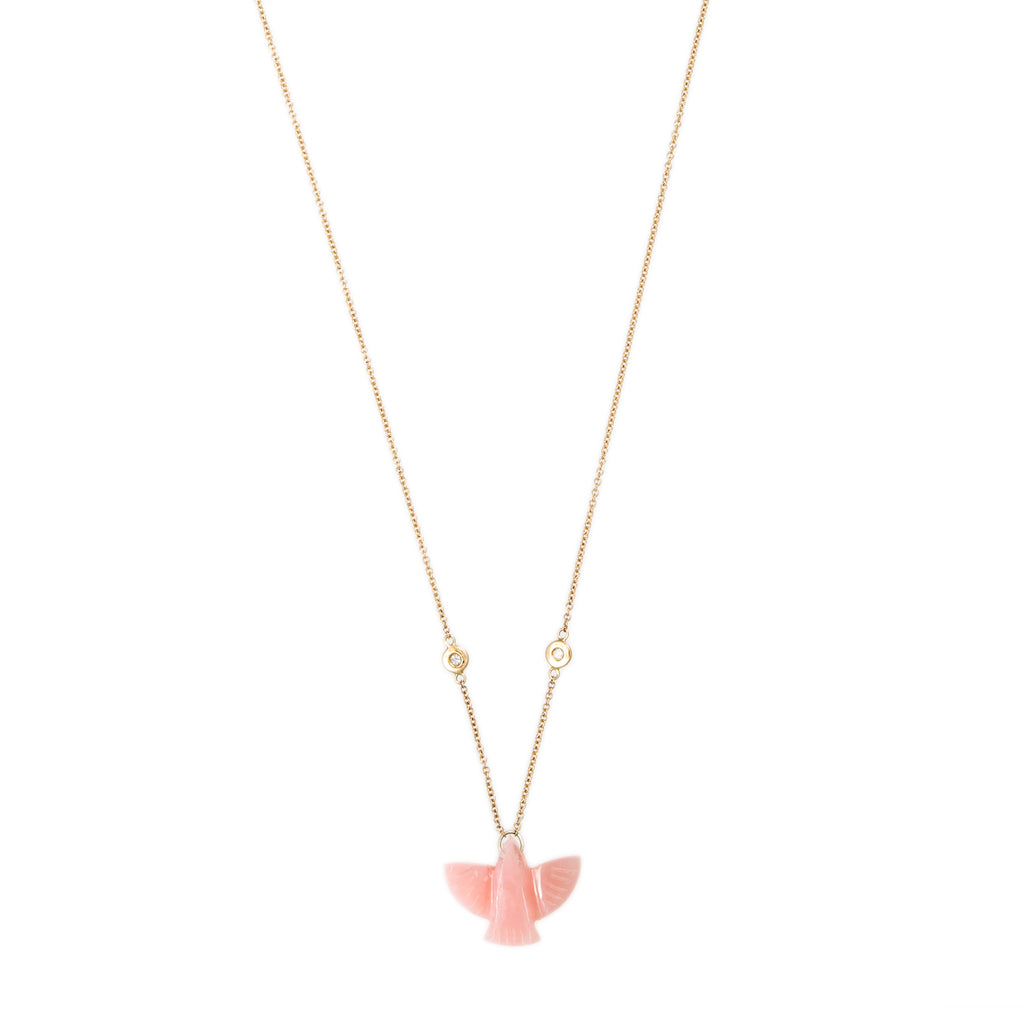 BABY PINK OPAL THUNDERBIRD NECKLACE