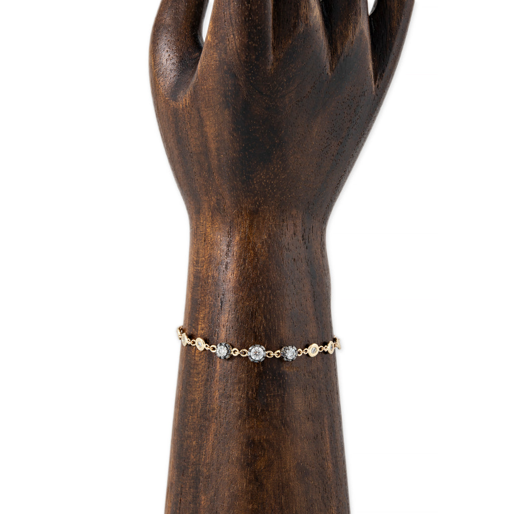 3 Sophia Diamond + 6 Round Diamond Bracelet