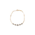 Black Rhodium 5 Sophia Diamond + 4 Diamond Smooth Bar Bracelet